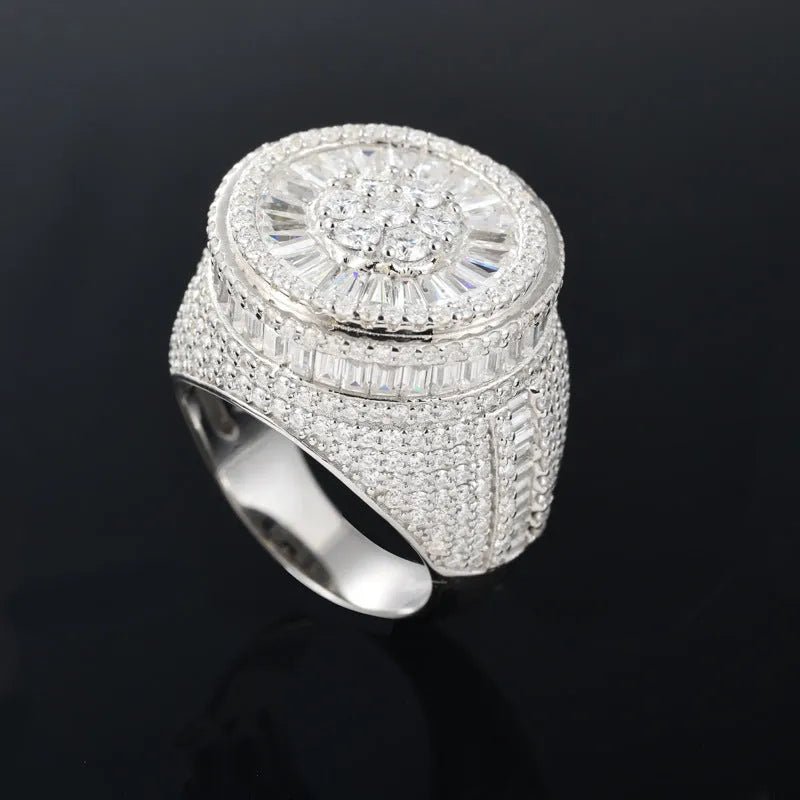 S925 VVS Moissanite Round Ice Ring - TONGSHOP / /