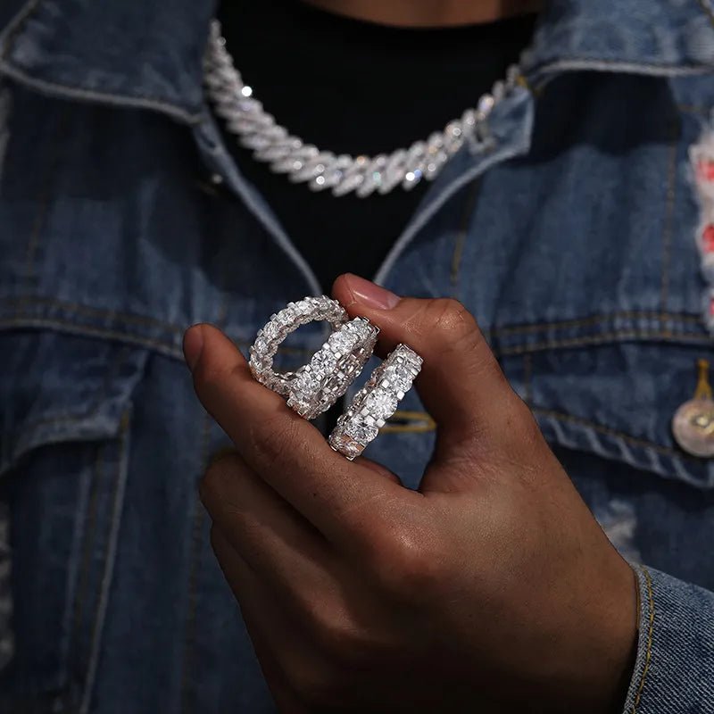 S925 VVS Moissanite Hip Hop Diamond Ring - TONGSHOP / /