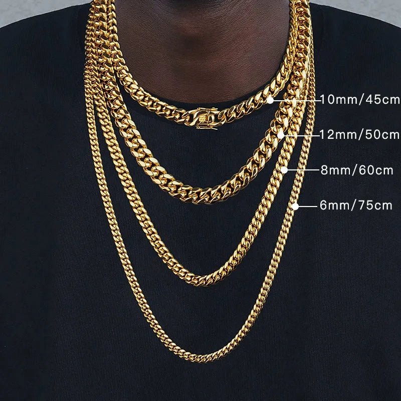 Cuban Chain Vegan Chain Necklace in 18K Gold - TONGSHOP