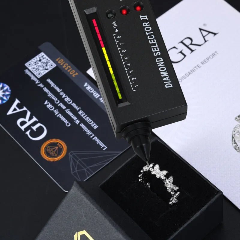 S925 VVS Moissanite Butterfly Open Ring - TONGSHOP / /