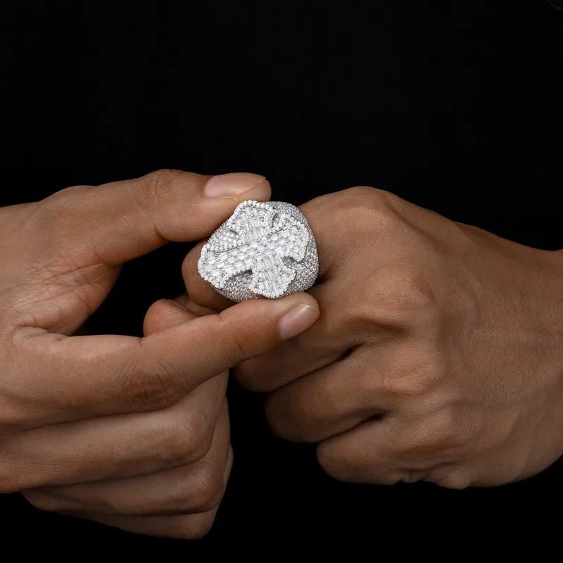 S925 VVS Moissanite T - Frame Men's Hip - Hop Ring - TONGSHOP / /