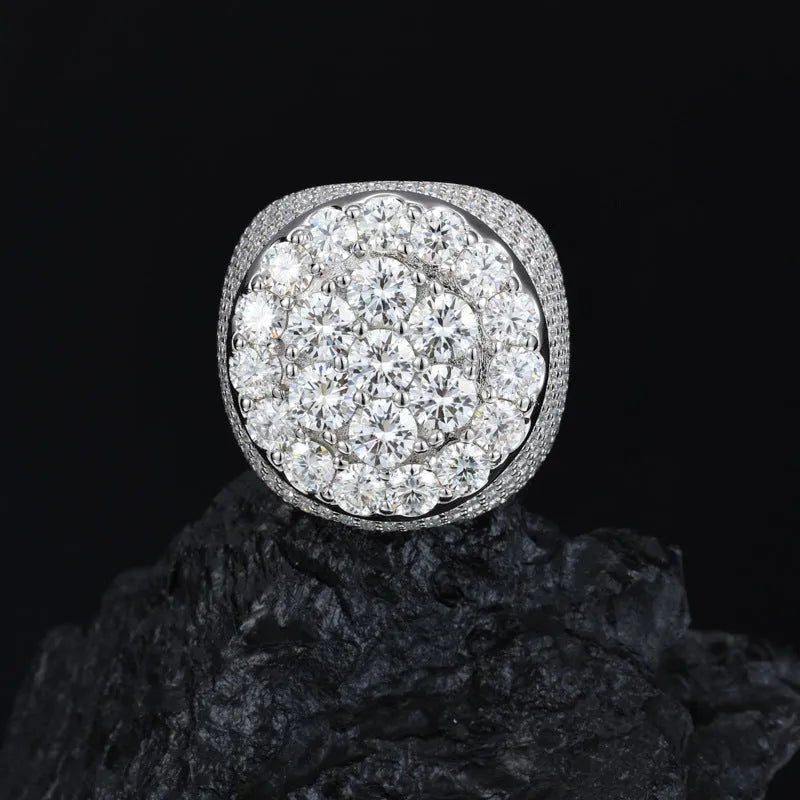 S925 VVS Moissanite Men's Inlaid Ring - TONGSHOP / /