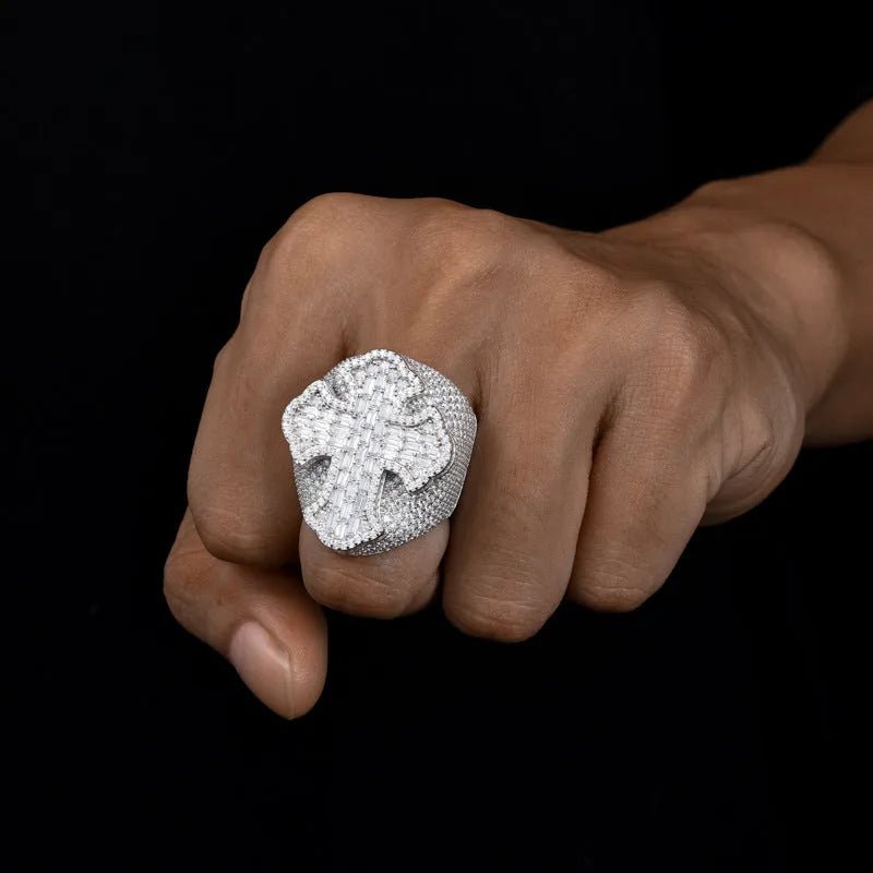 S925 VVS Moissanite T - Frame Men's Hip - Hop Ring - TONGSHOP / /