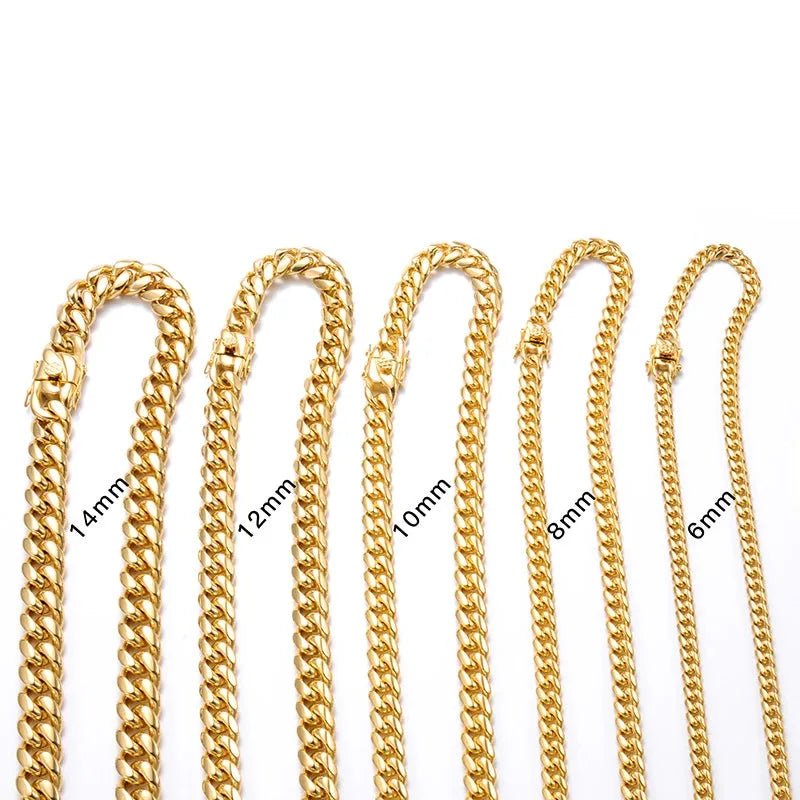 Cuban Chain Vegan Chain Necklace in 18K Gold - TONGSHOP