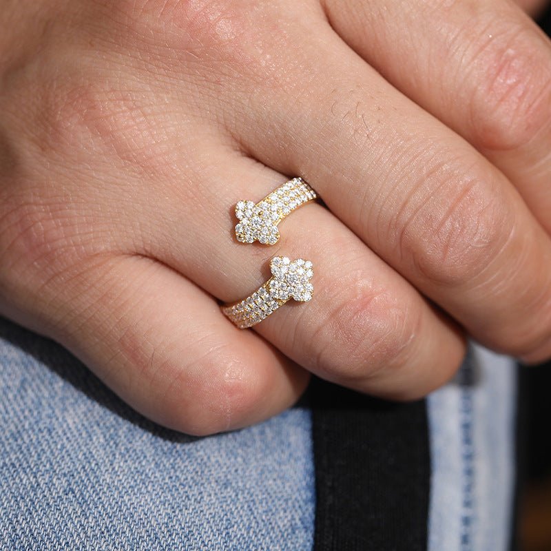 S925 VVS Moissanite Openable Men's Ring - TONGSHOP / /