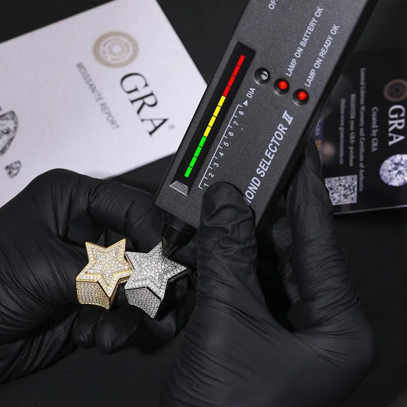 S925 VVS Moissanite Pentagram Ring - TONGSHOP / /