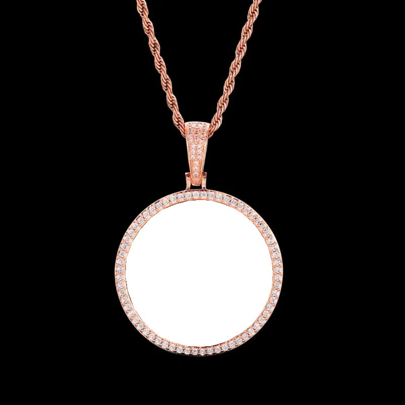 Photo Custom Round Pendant in Rose Gold - 45mm