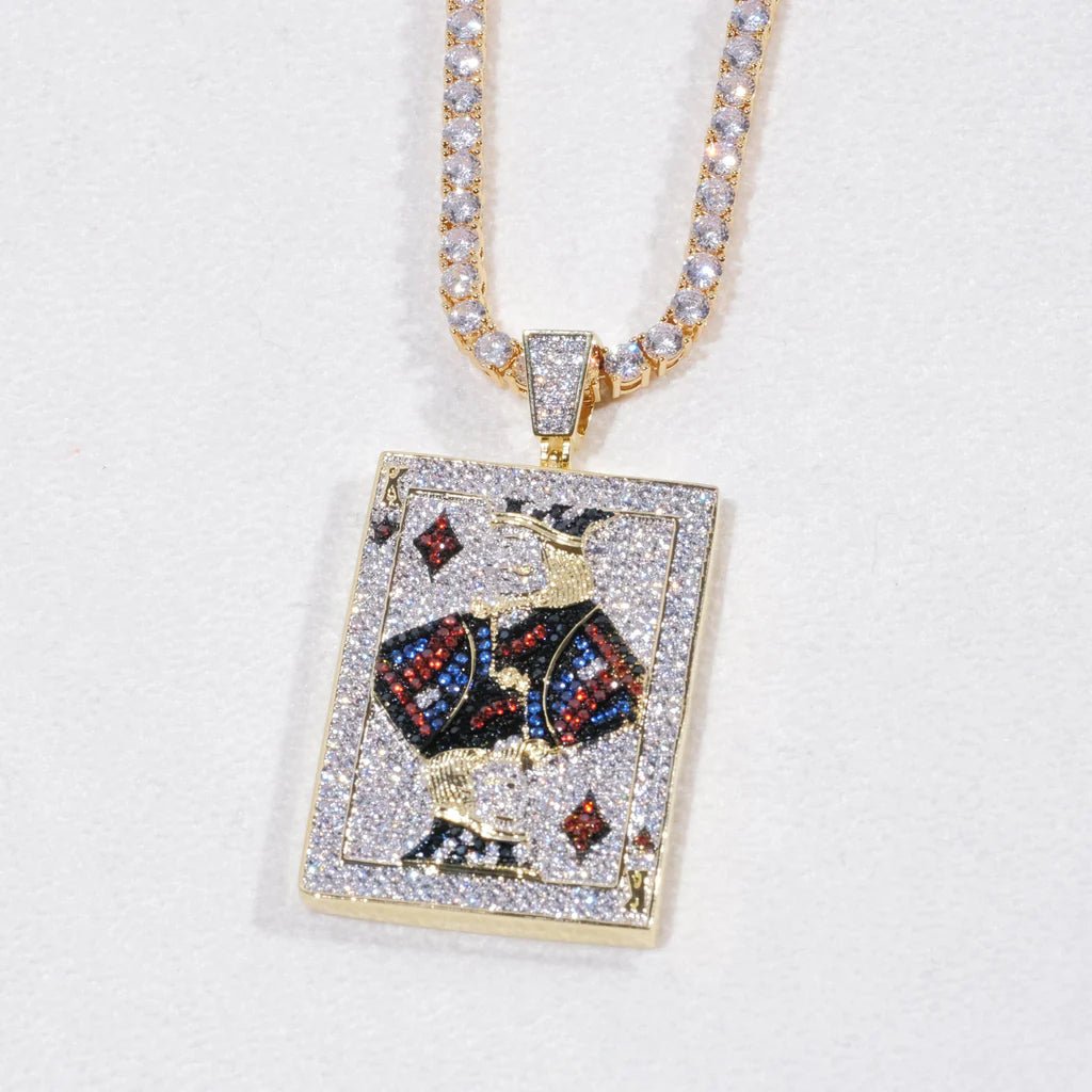 Poker King Iced Necklace In Yello Gold - TONGSHOP / Length:18 / Length:20