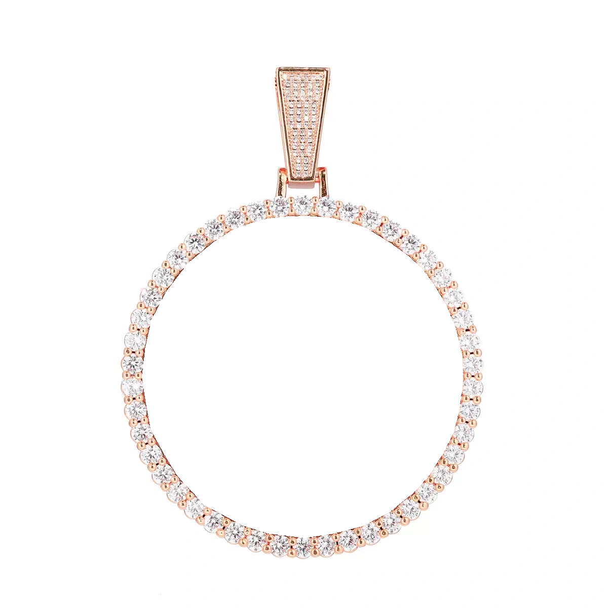 Rose Gold Large 3D Custom Photo Micro-Inlaid Round Pendant - 70mm