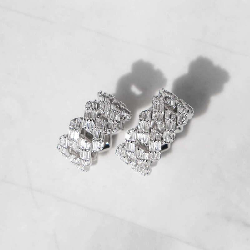 S925 Baguette Cuban Ring In White Gold - TONGSHOP / s925 / Size:10