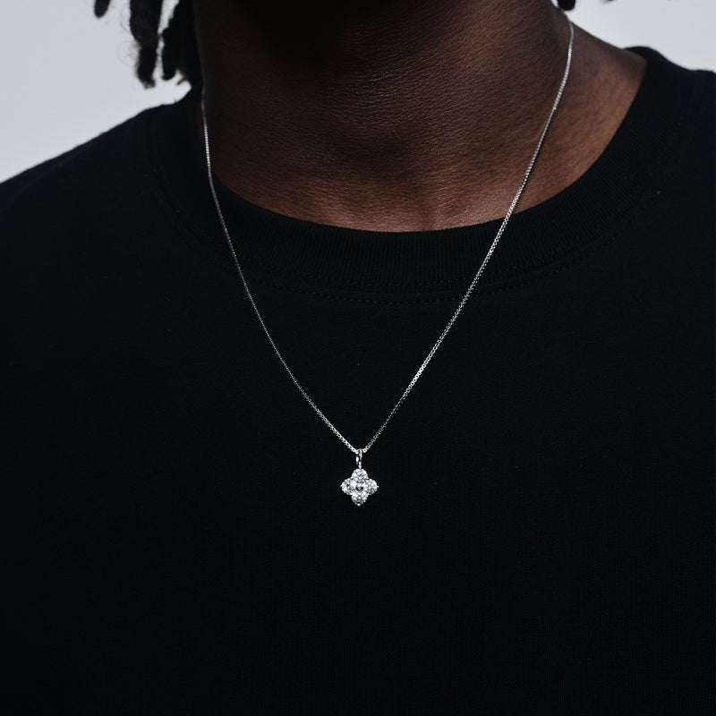 S925 Moissanite Four - Leaf Clover Pendant - TONGSHOP / Length:16 / Length:18