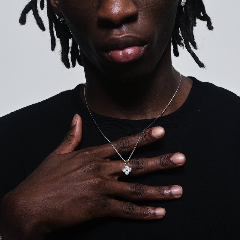 S925 Moissanite Four - Leaf Clover Pendant - TONGSHOP / Length:16 / Length:18