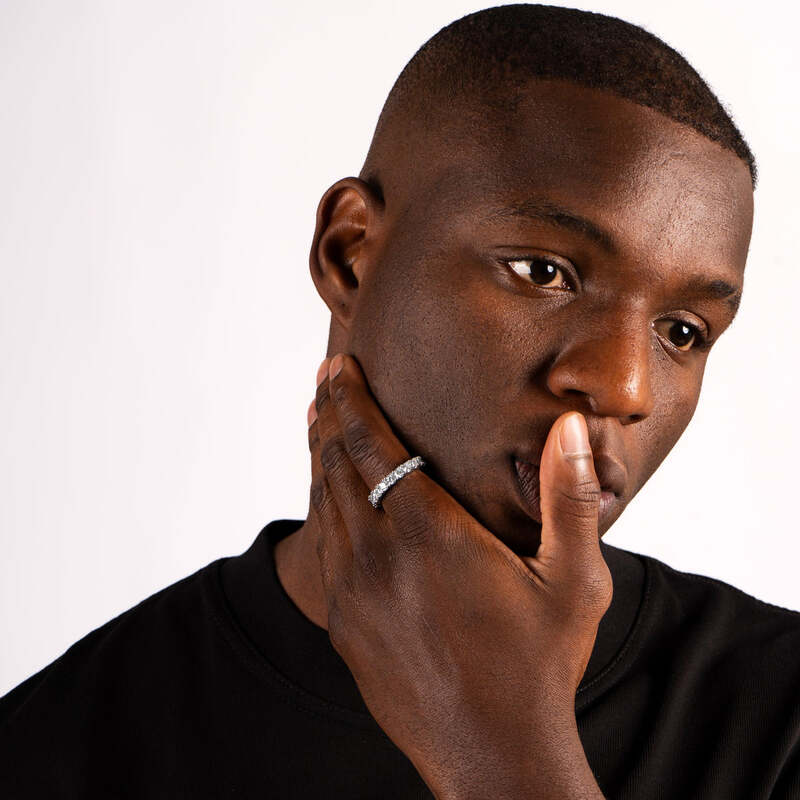 S925 Tennis Ring In Yellow Gold - 4mm - TONGSHOP / Size:6 / Size:7