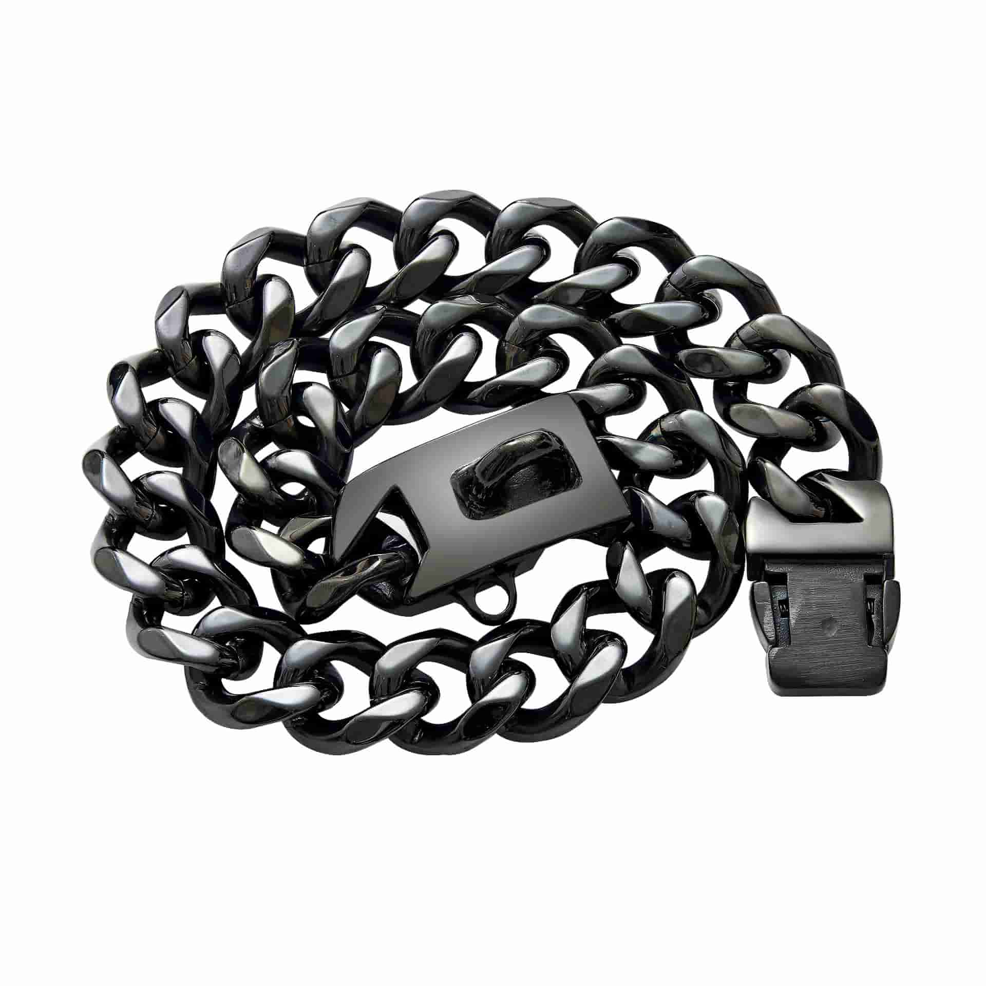 19mm Metal Collar Cuban Chain Dog Collar