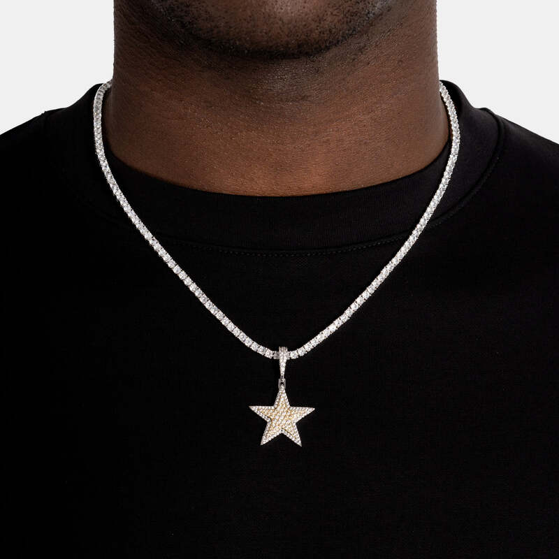 Star Pendant Two Tone - 25mm - TONGSHOP / Length:18 / Length:20