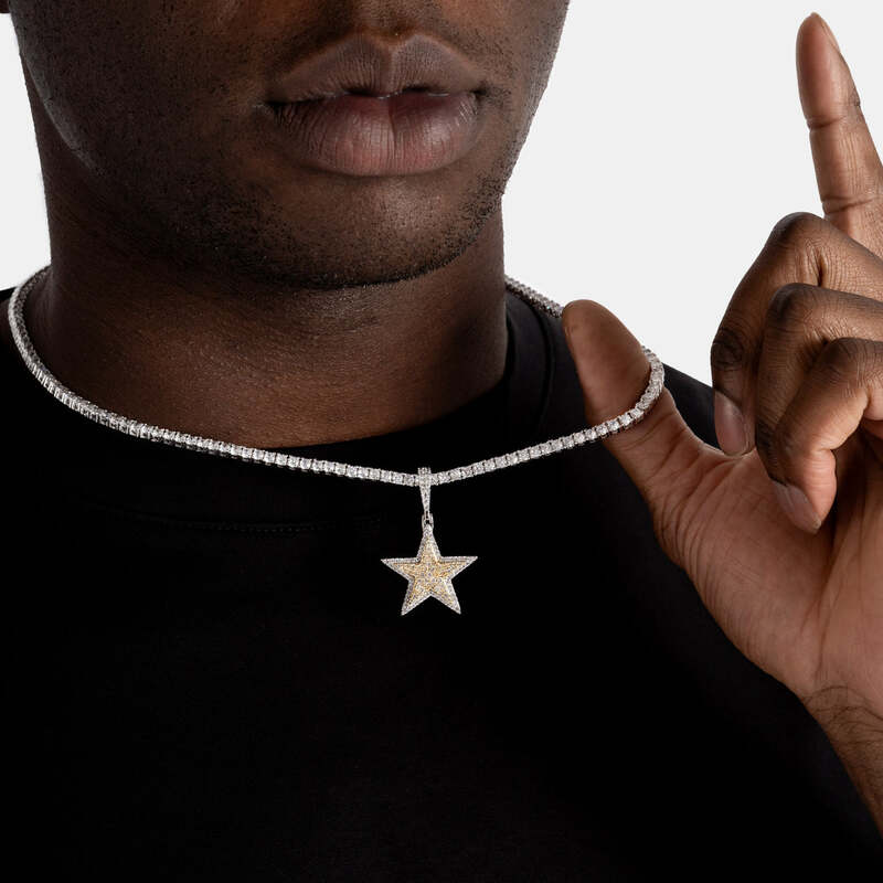 Star Pendant Two Tone - 25mm - TONGSHOP / Length:18 / Length:20