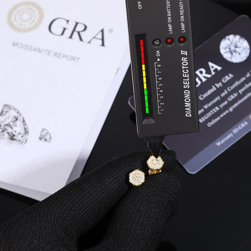 Artisan - Crafted S925 Silver Geometric Moissanite Stud Earrings - TONGSHOP