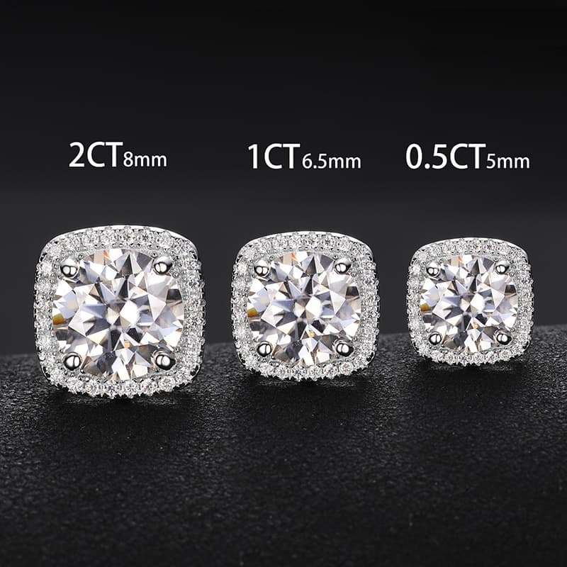 Artisan - Crafted S925 Square Ice Sugar VVS Moissanite Earring - TONGSHOP