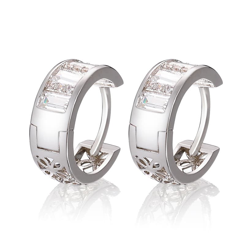 Artisan - Crafted Square Diamond Circle Earrings - TONGSHOP