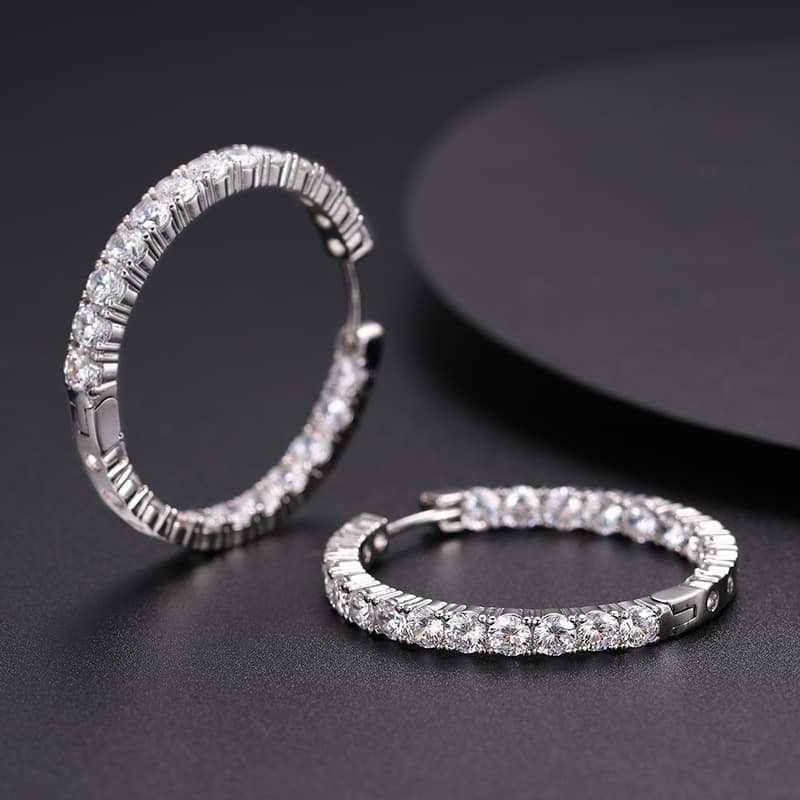 Artisan - Crafted Zirconia Stone Earrings - TONGSHOP