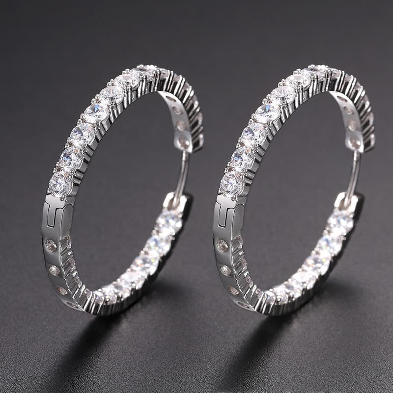 Artisan - Crafted Zirconia Stone Earrings - TONGSHOP