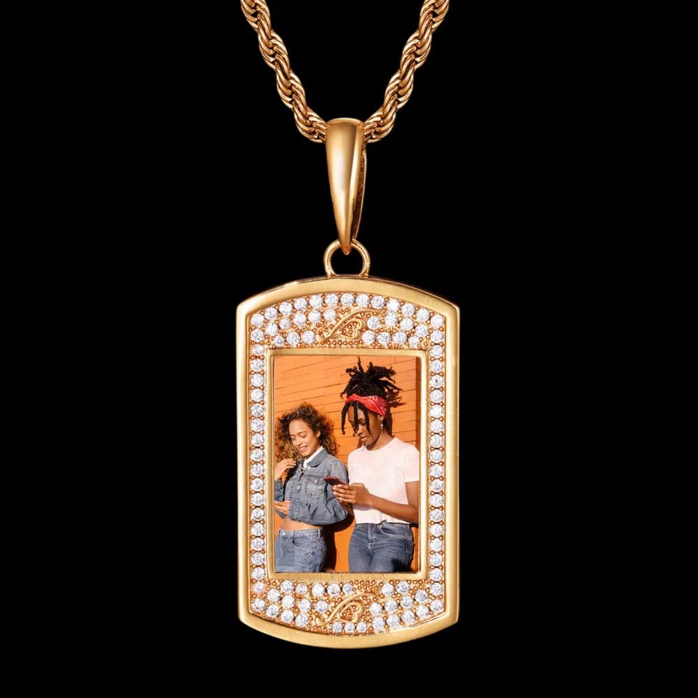 Bald Eagle Solid Dog Tag Custom Photo Pendant - 25mm - TONGSHOP / Length:16 / Length:18