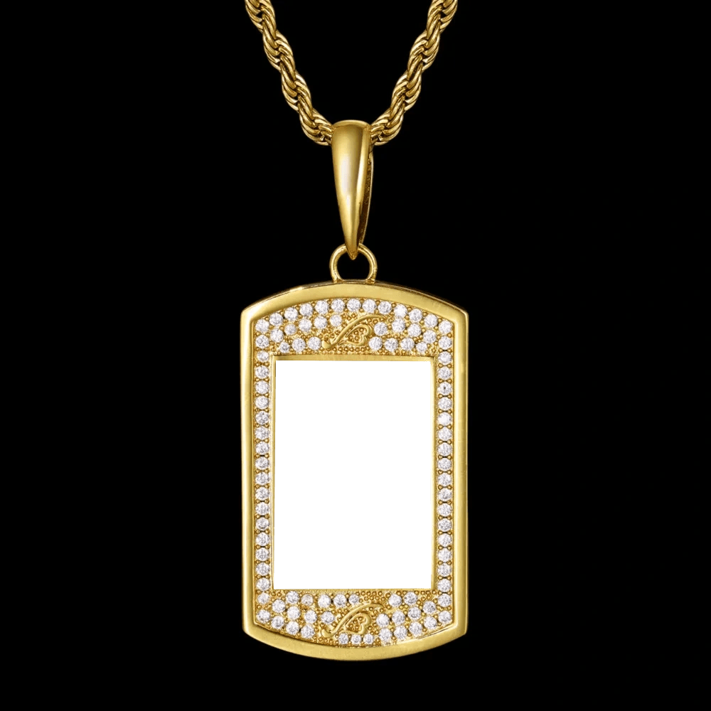 Bald Eagle Solid Dog Tag Custom Photo Pendant - 25mm - TONGSHOP / Length:16 / Length:18