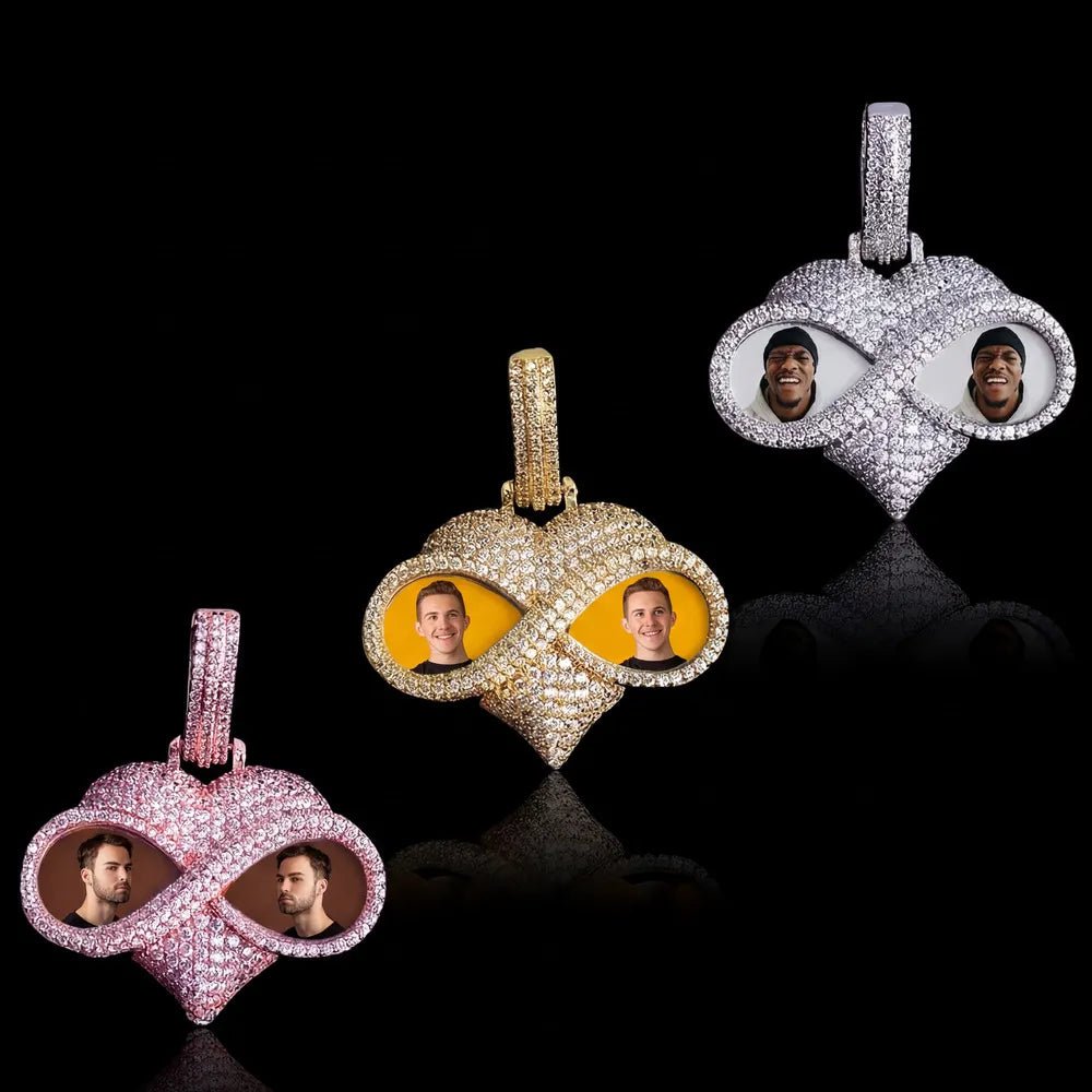 Beloved Eyes Solid Custom Photo Heart Pendant - 50mm - TONGSHOP / Length:16 / Length:18