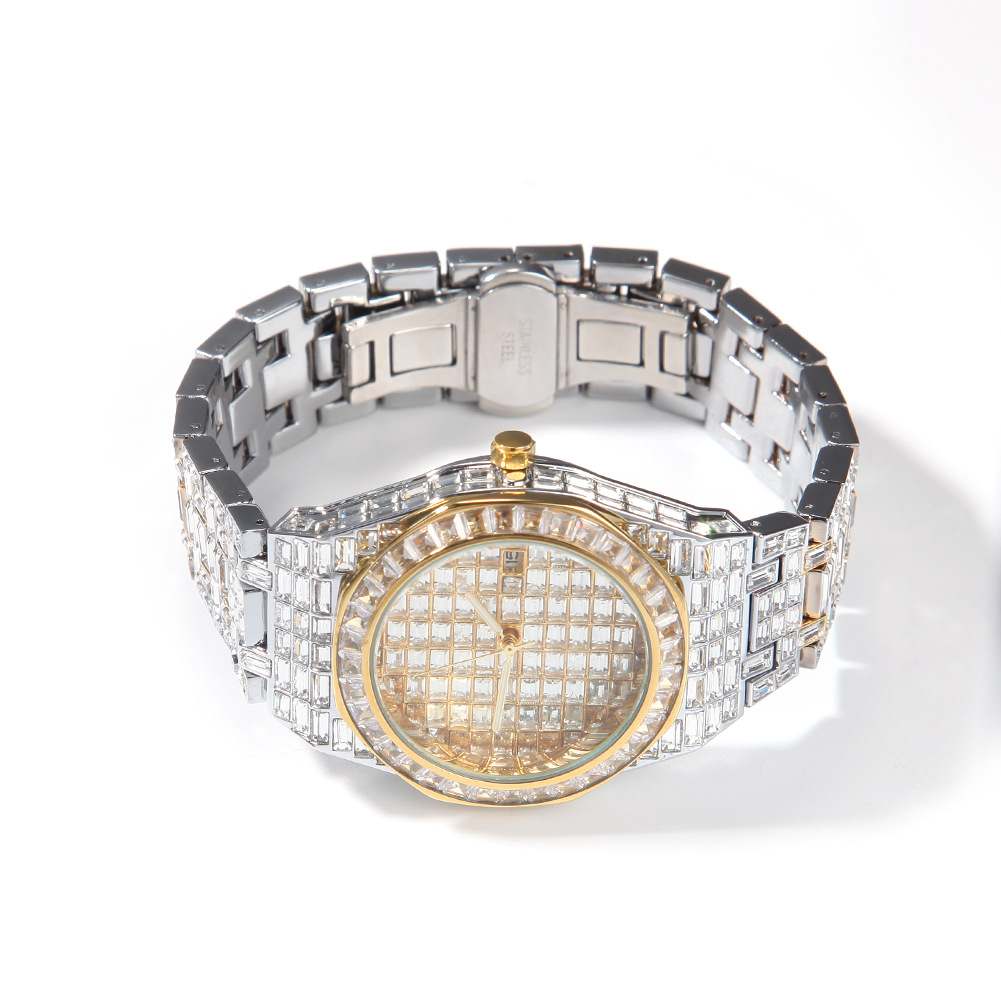 Bling Diamond Round Ice Watch - TONGSHOP