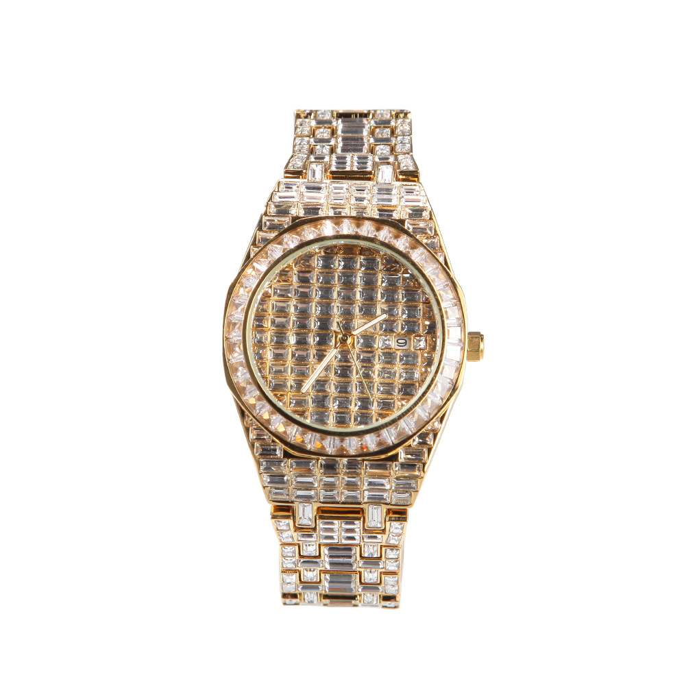 Bling Diamond Round Ice Watch - TONGSHOP