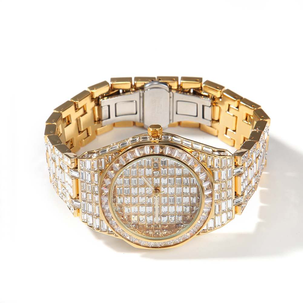 Bling Diamond Round Ice Watch - TONGSHOP