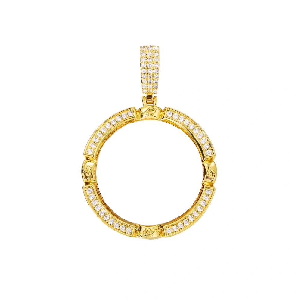 Classic Engraved Memory Photo Round Pendant - 38mm - TONGSHOP / Length:16 / Length:18