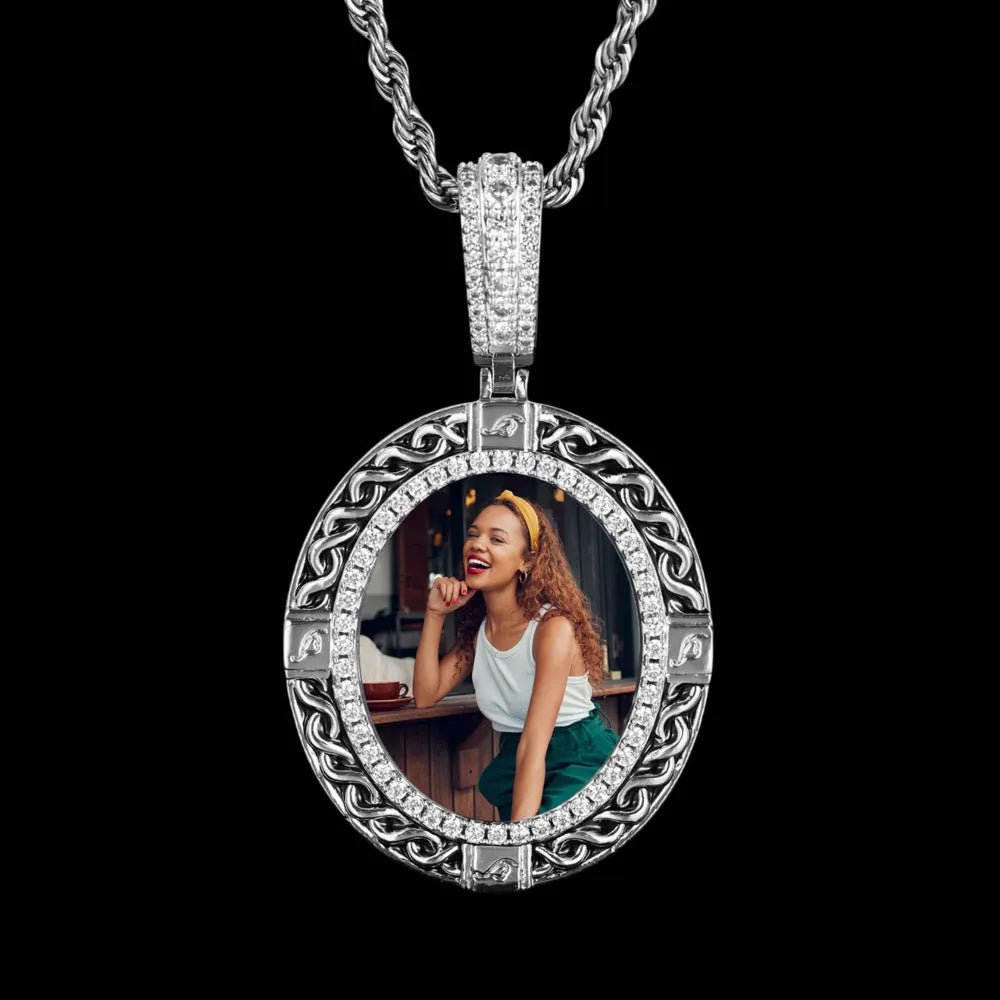 Classic Solid Round Custom Photo Pendant - 35mm - TONGSHOP / Length:16 / Length:18