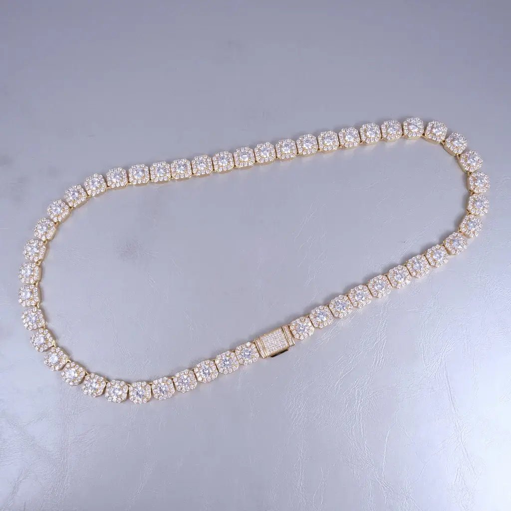 Clustered Tennis Chain in 18K Gold - TONGSHOP