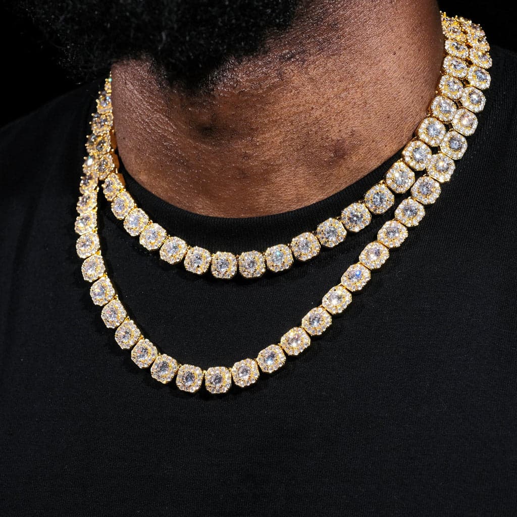 Clustered Tennis Chain in 18K Gold - TONGSHOP