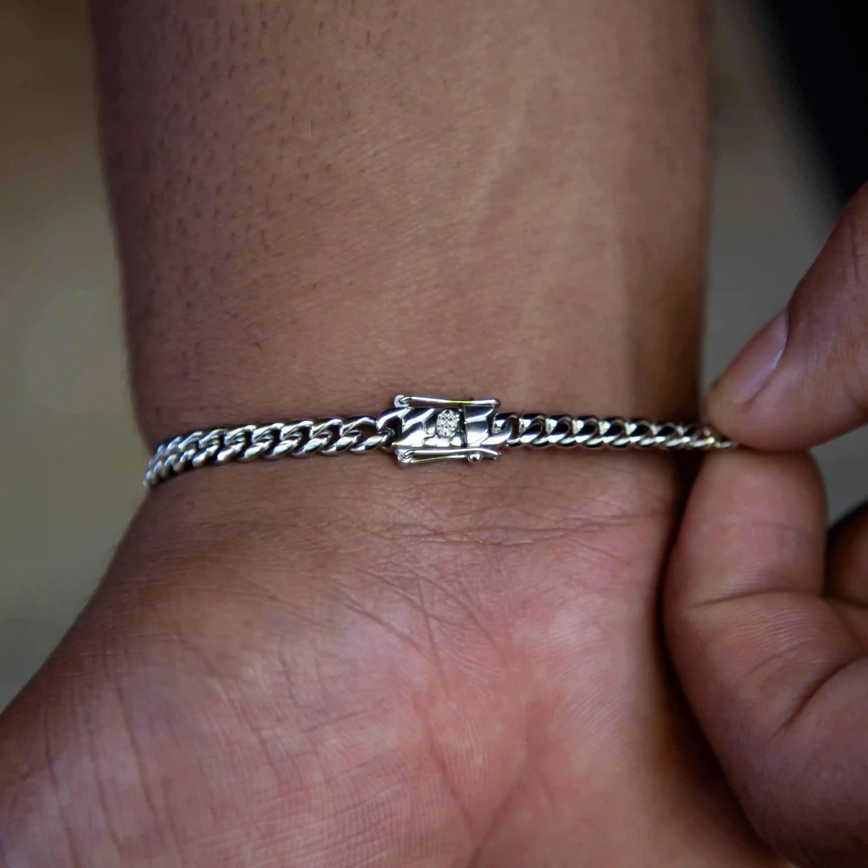 Cuban Link Bracelet in White Gold - 5mm - TONGSHOP / bogo - data - info - test / bogo - eligible - product