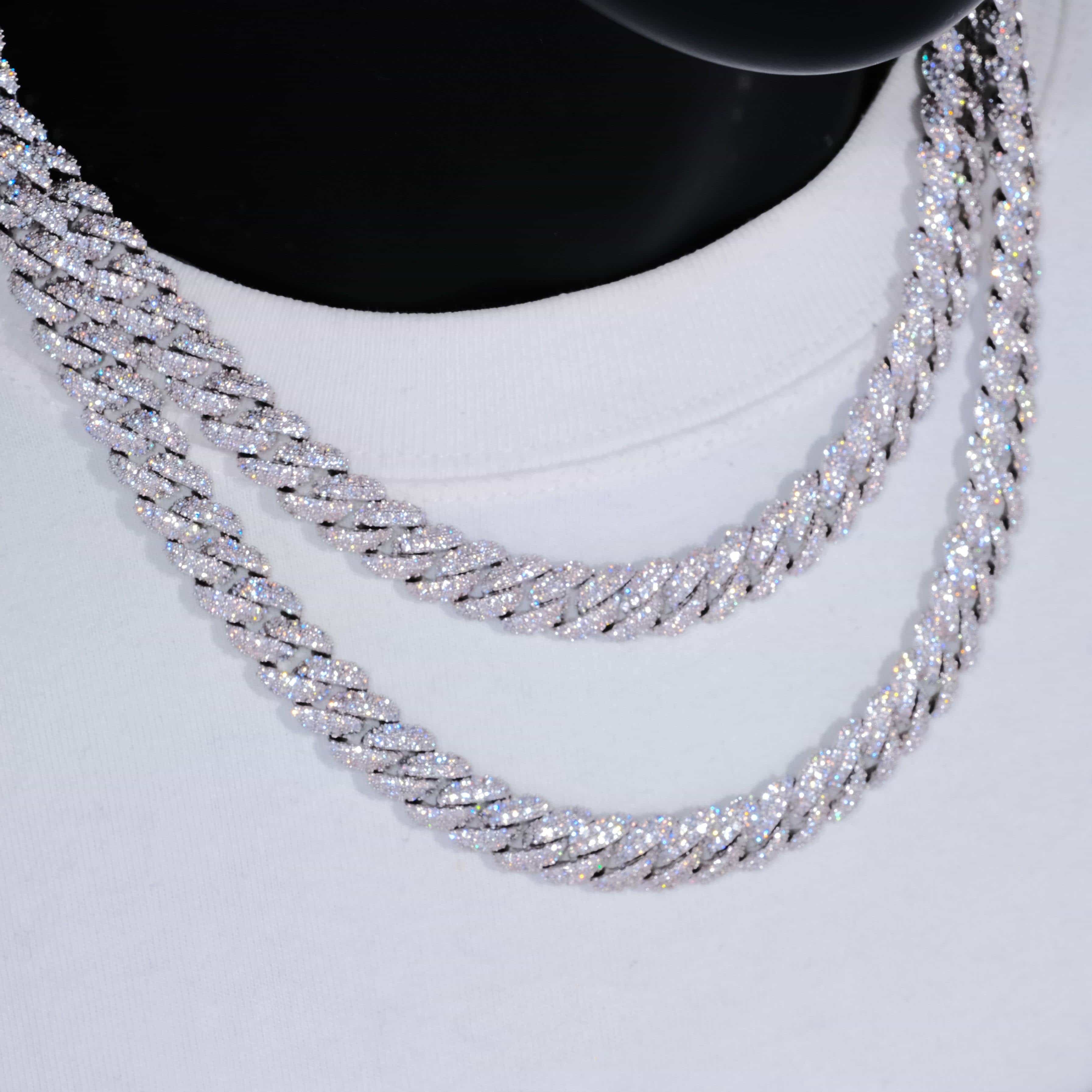 Cuban Link Chain in White Gold/18K Gold - 10mm - TONGSHOP