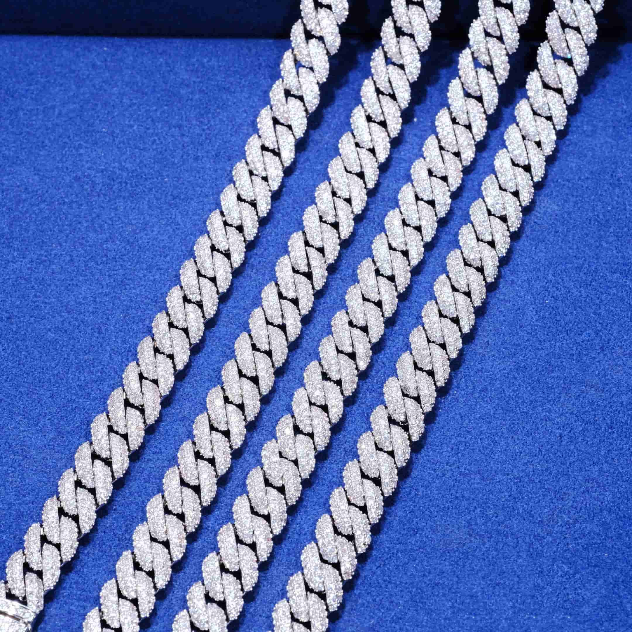 Cuban Link Chain in White Gold/18K Gold - 10mm - TONGSHOP