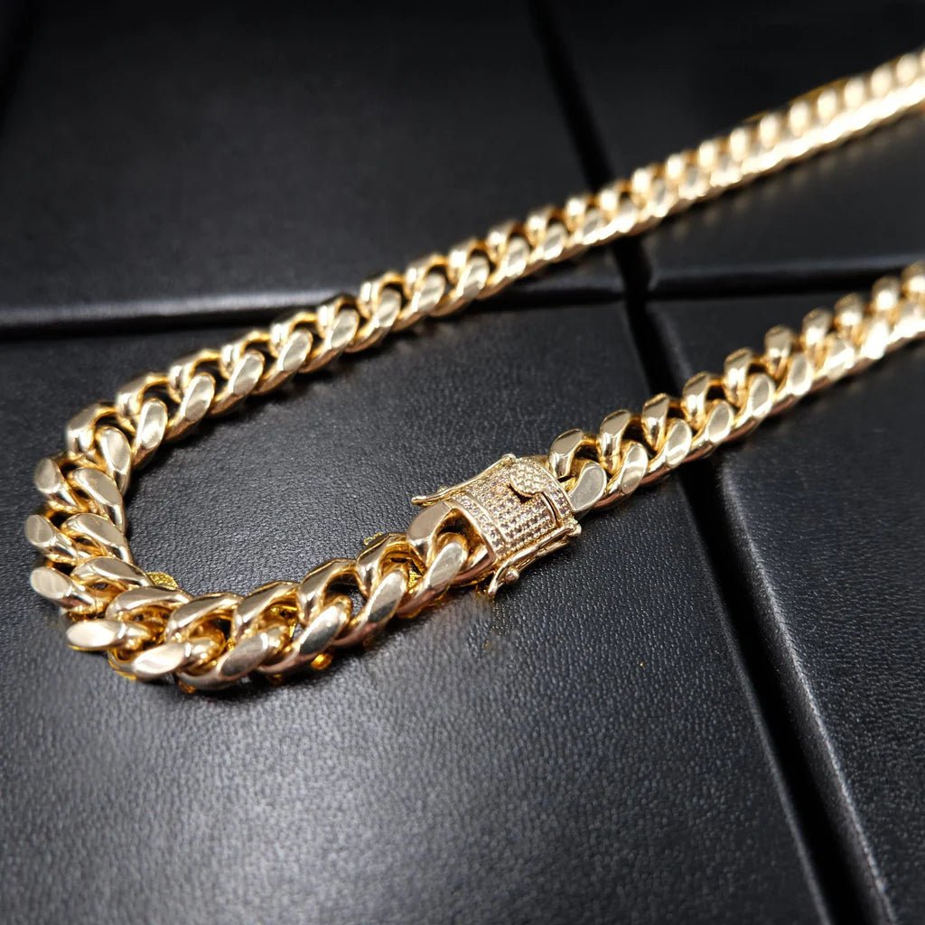 CUBAN LINK CHAIN IN YELLOW GOLDPLATED - 10MM - TONGSHOP