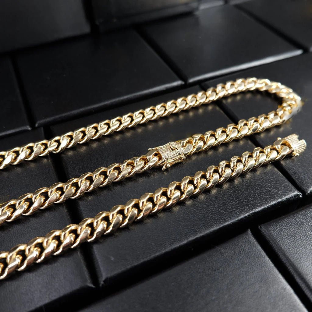 CUBAN LINK CHAIN IN YELLOW GOLDPLATED - 10MM - TONGSHOP