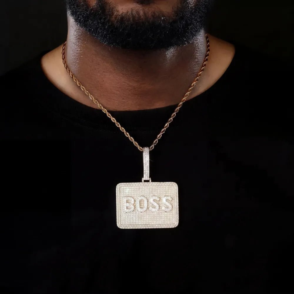 Custom 3D Letter Medium Rectangular Pendant - TONGSHOP / Length:16 / Length:18