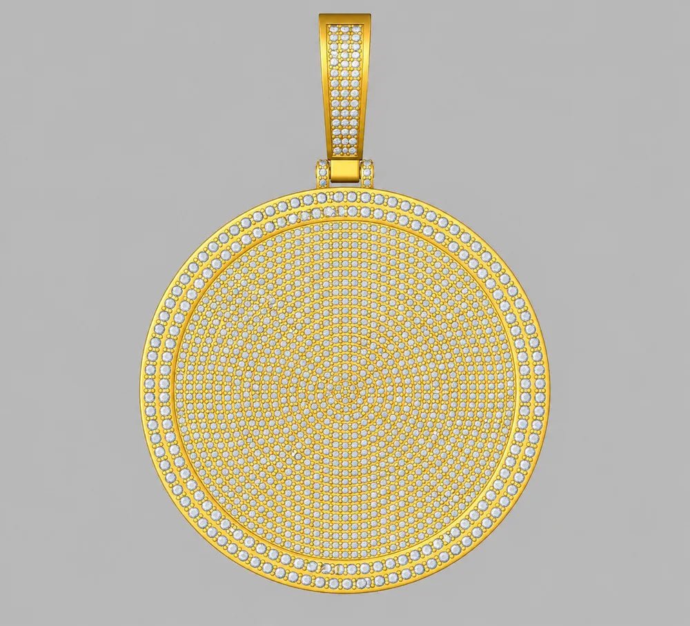 Custom 3D Rotatable Letter Medium Round Disc Pendant – 52mm - TONGSHOP / Length:16 / Length:18