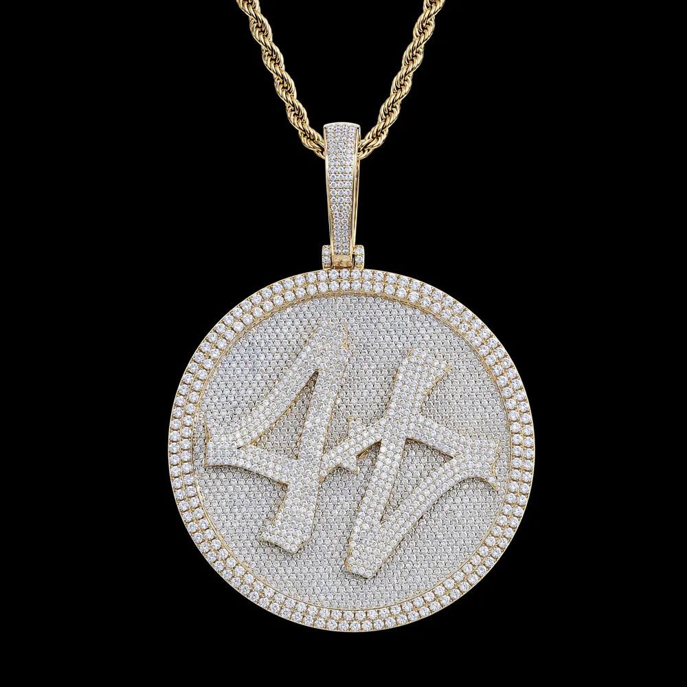 Custom 3D Rotating Letter Large Circular Iced - Out Pendant – 80mm - TONGSHOP / Length:16 / Length:18
