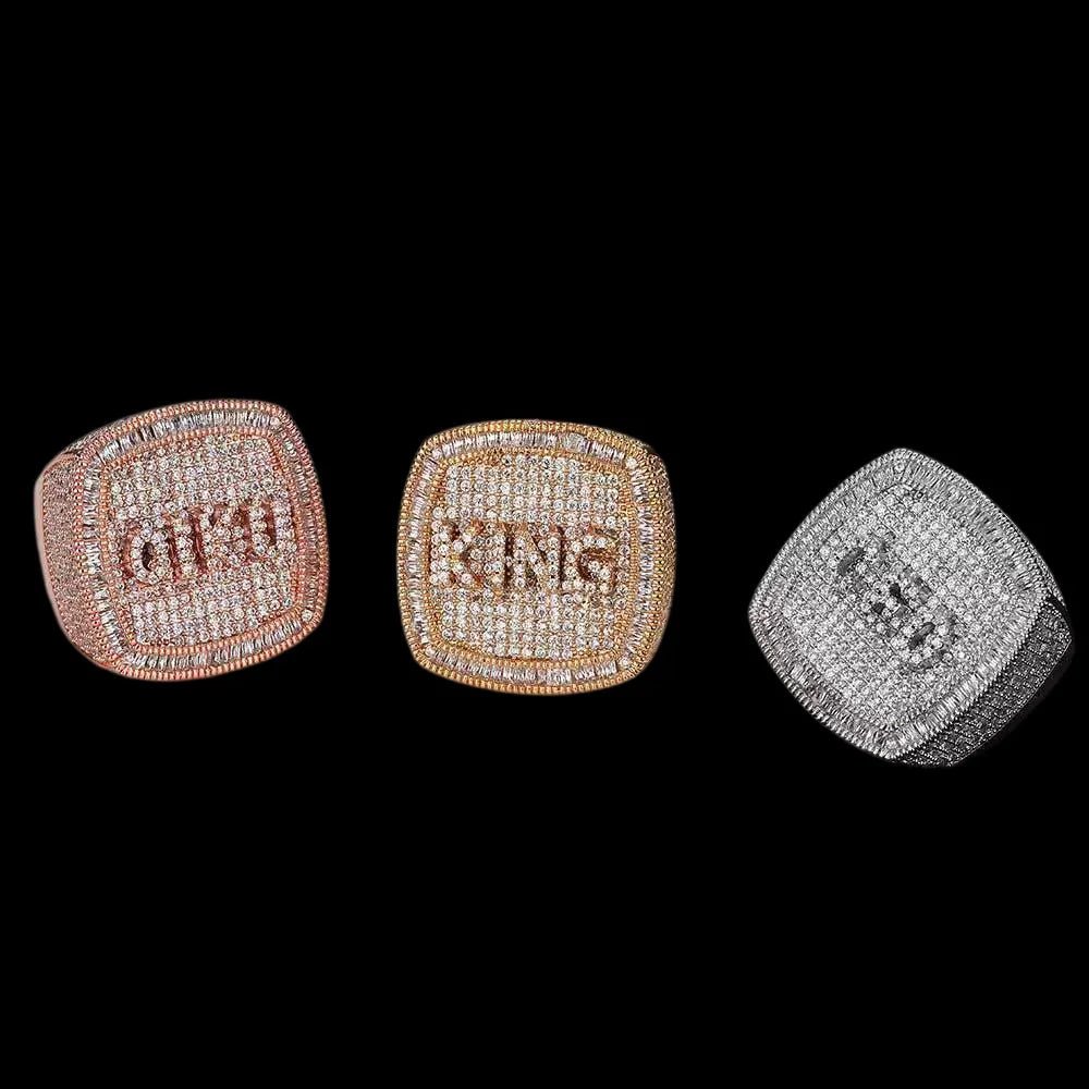Custom Diamond 3D Iced - Out Letter Ring – 28mm - TONGSHOP / Length:16 / Length:18
