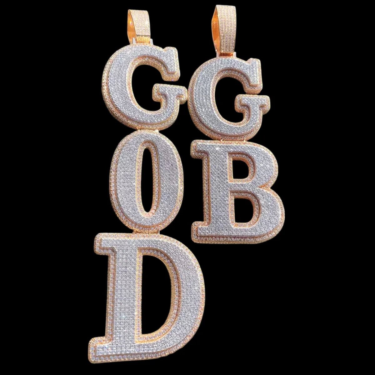 Custom Double - Layer Vertical - Split Letter Pendant - TONGSHOP / Length:16 / Length:18