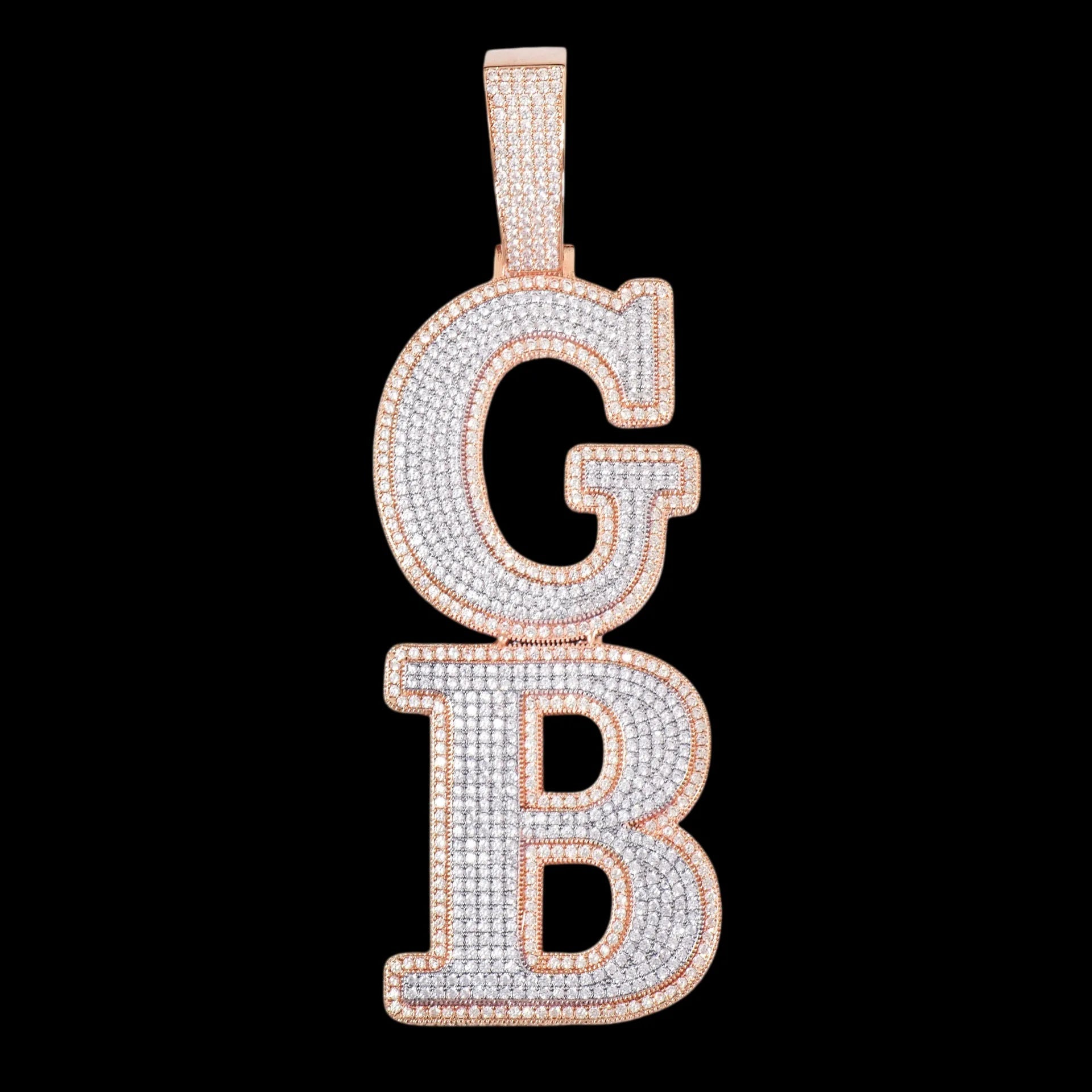 Custom Double - Layer Vertical - Split Letter Pendant - TONGSHOP / Length:16 / Length:18