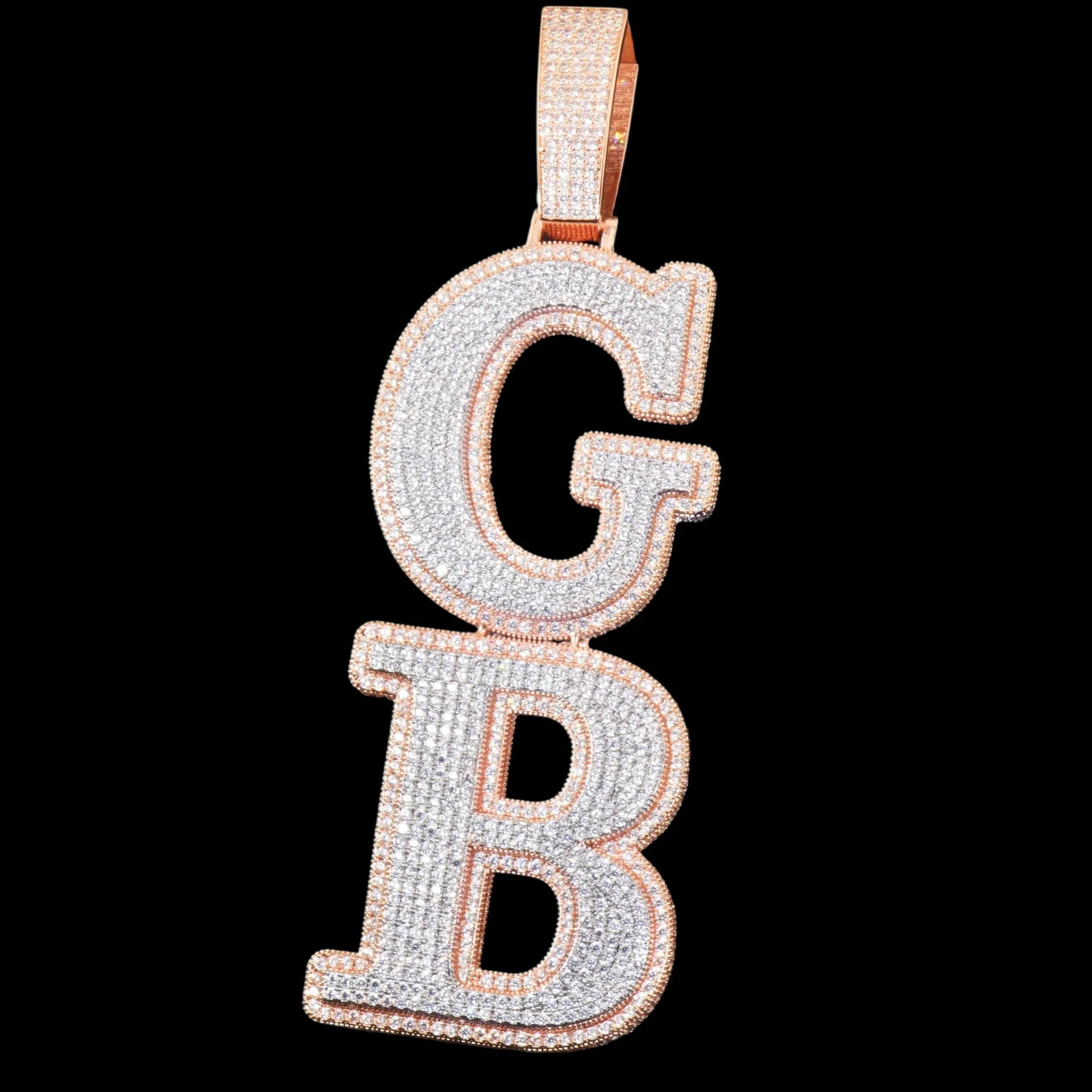 Custom Double - Layer Vertical - Split Letter Pendant - TONGSHOP / Length:16 / Length:18