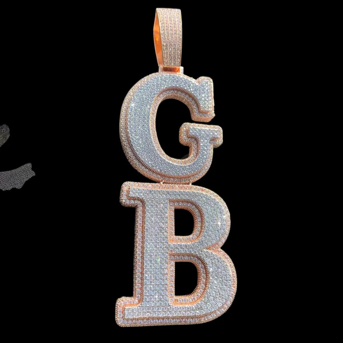 Custom Double - Layer Vertical - Split Letter Pendant - TONGSHOP / Length:16 / Length:18