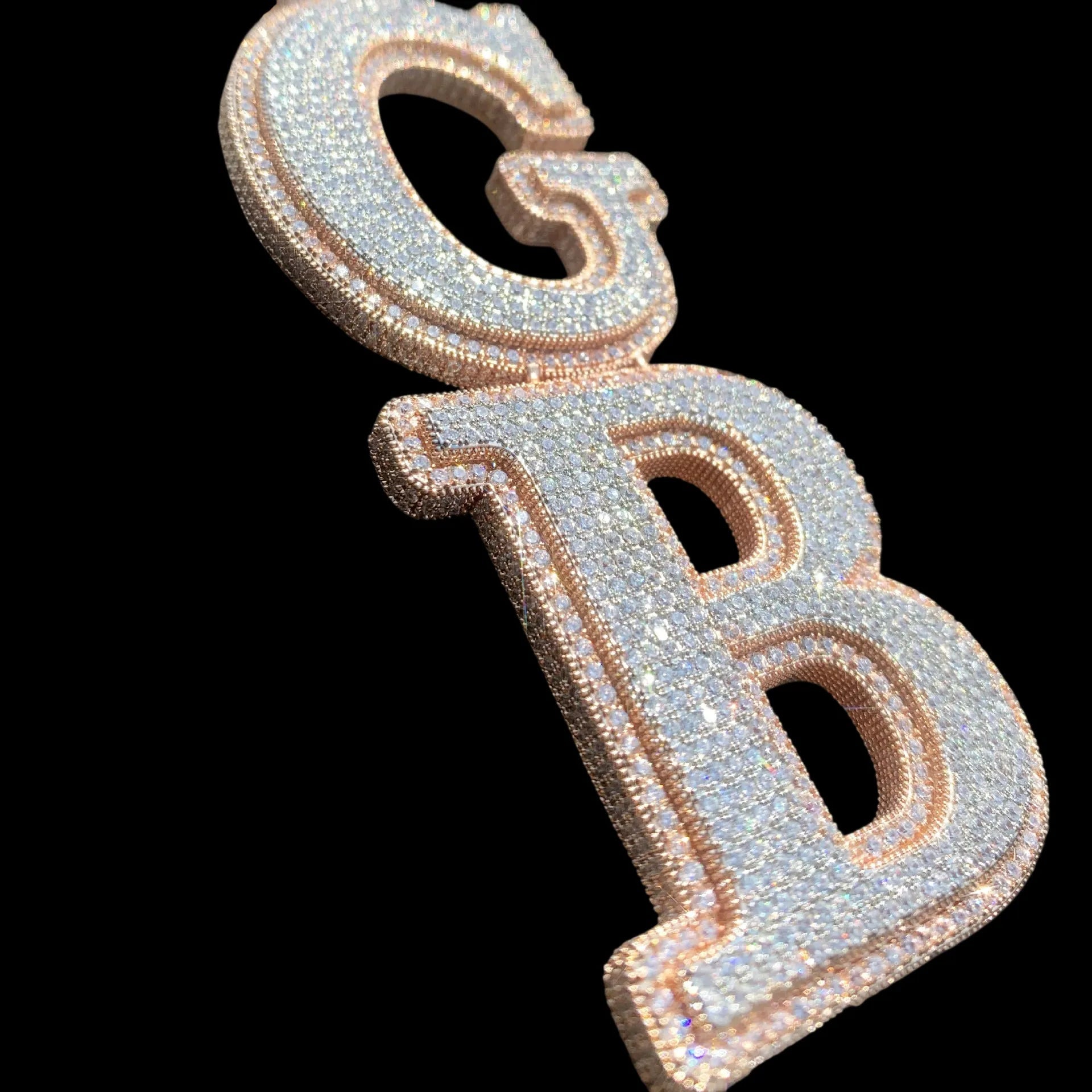 Custom Double - Layer Vertical - Split Letter Pendant - TONGSHOP / Length:16 / Length:18