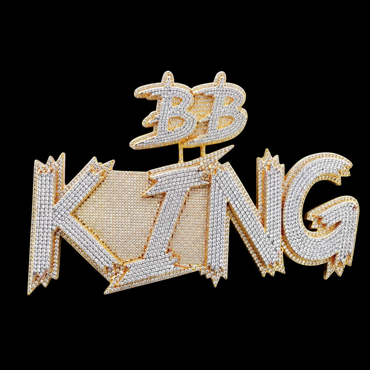 Custom Double - Row Diamond - Set Oversized Letter Pendant - TONGSHOP / Length:16 / Length:18
